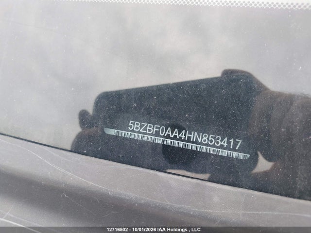 12716502 :رقم المزاد ، 5BZBF0AA4HN853417 vin ، 2017 Nissan Nv Passenger Nv3500 Hd Sv V6 مزاد بيع