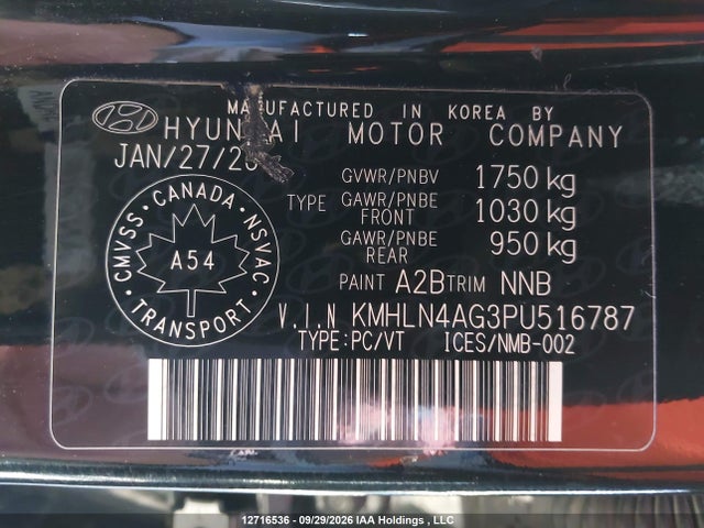 Продажа на аукционе авто 2023 Hyundai Elantra Sel, vin: KMHLN4AG3PU516787, номер лота: 12716536