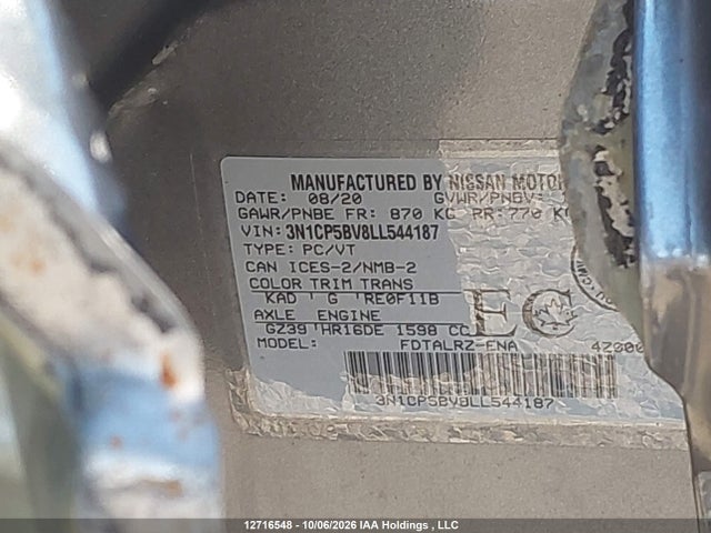 Nissan KICKS S 2020 3N1CP5BV8LL544187 Image 20