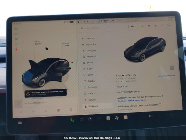 Продаж на аукціоні авто 2022 Tesla Model 3, vin: 5YJ3E1EB5NF274754, номер лоту: 12716552