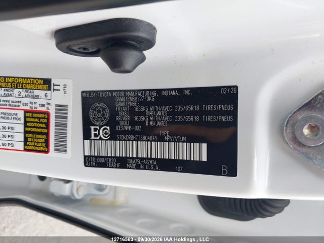 Продажа на аукционе авто 2026 Toyota Highlander Xle Awd, vin: 5TDKDRBH7TS604845, номер лота: 12716563
