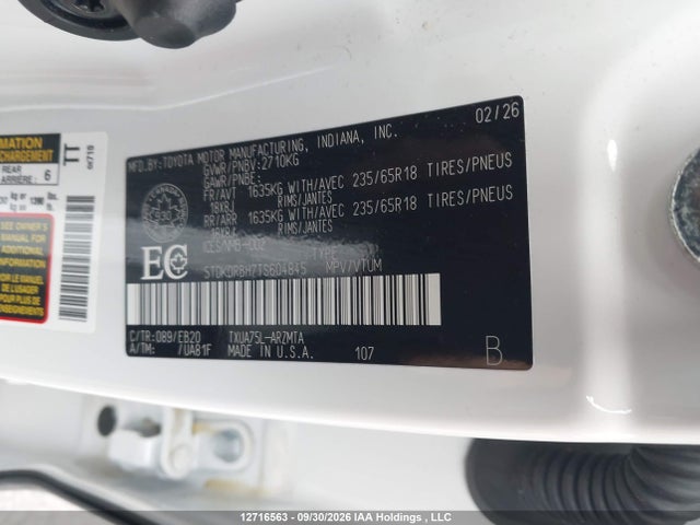 Продажа на аукционе авто 2026 Toyota Highlander Xle Awd, vin: 5TDKDRBH7TS604845, номер лота: 12716563