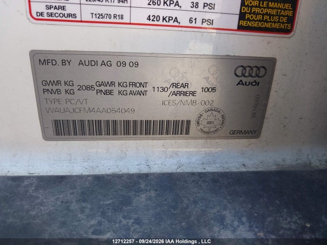 Aukcja sprzedaży 2010 Audi A3 2.0 Tdi, vin: WAUAJCFM4AA054049, numer aukcji: 12712257