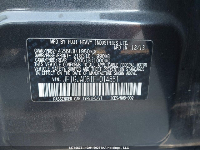 Subaru Impreza Premium 2014 JF1GJAD61EH014861 Image 18