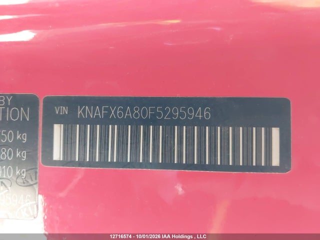 KNAFX6A80F5295946 KIA FORTE EX