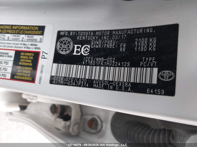 Aukcja sprzedaży 2017 Toyota Camry Hybrid Se, vin: 4T1BD1FK1HU224129, numer aukcji: 12716579