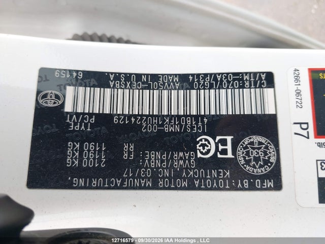 Aukcja sprzedaży 2017 Toyota Camry Hybrid Se, vin: 4T1BD1FK1HU224129, numer aukcji: 12716579