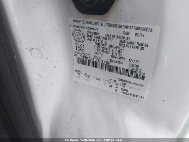 Aukcja sprzedaży 2015 Ford F-350 Xl, vin: 1FDRF3AT1FEC67283, numer aukcji: 12716652