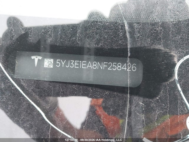 Продаж на аукціоні авто 2022 Tesla Model 3, vin: 5YJ3E1EA8NF258426, номер лоту: 12716708