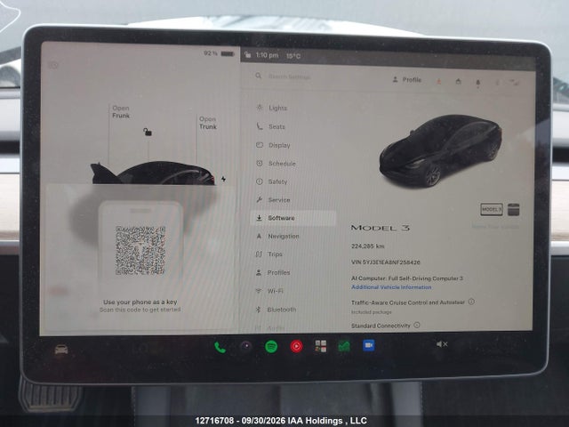 Продаж на аукціоні авто 2022 Tesla Model 3, vin: 5YJ3E1EA8NF258426, номер лоту: 12716708