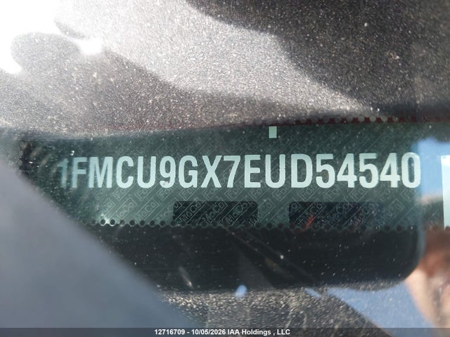 12716709 :رقم المزاد ، 1FMCU9GX7EUD54540 vin ، 2014 Ford Escape Se مزاد بيع