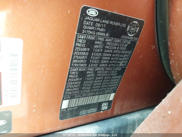 Продажа на аукционе авто 2017 Land Rover Discovery Hse Luxury, vin: SALRHBBK8HA032705, номер лота: 12716713