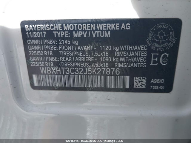 Aukcja sprzedaży 2018 Bmw X1 Xdrive28i, vin: WBXHT3C32J5K27876, numer aukcji: 12716714