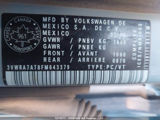 3VWRA7AT8FM643379 Volkswagen The Beetle 2.0 Tdi Comfortline