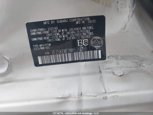 Subaru Forester Sport 2021 JF2SKEMCXMH526293 Image 9