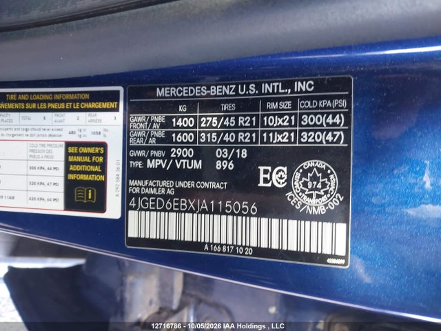 4JGED6EBXJA115056 Mercedes-Benz Gle Coupe 43 Amg