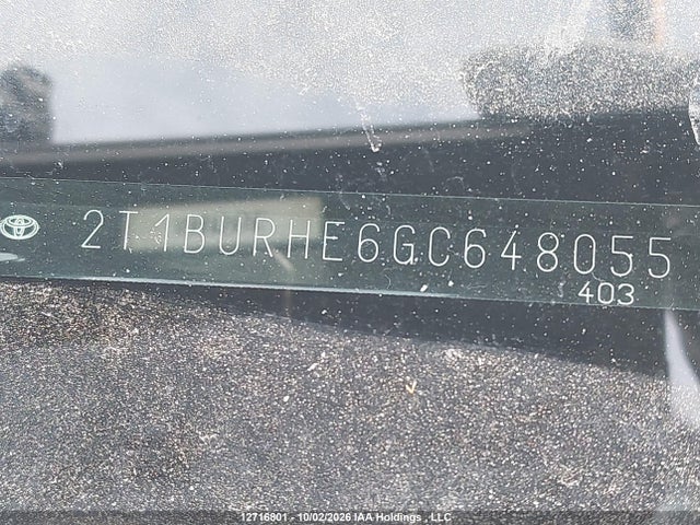 2T1BURHE6GC648055 Toyota Corolla L/le/le Pls/prm/s/s Pls