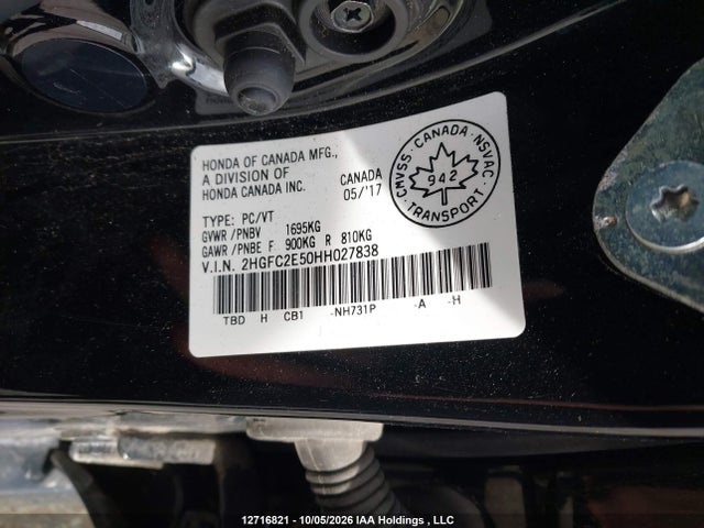 Продажа на аукционе авто 2017 Honda Civic Lx, vin: 2HGFC2E50HH027838, номер лота: 12716821