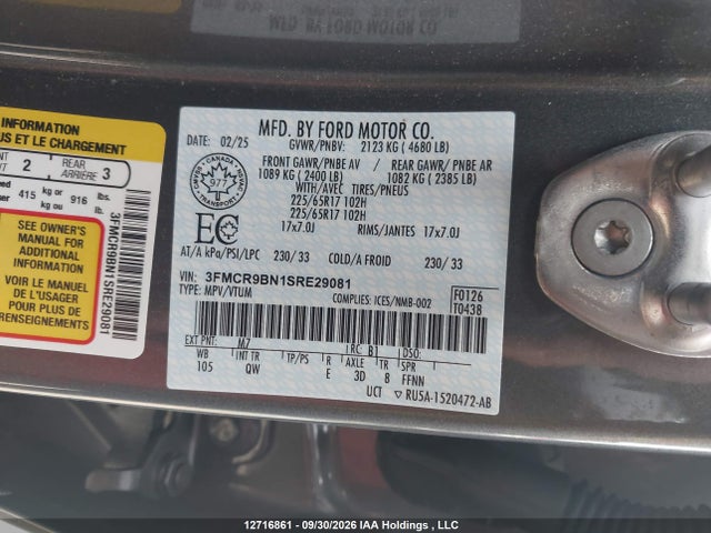 3FMCR9BN1SRE29081 Ford Bronco Sport Big Bend