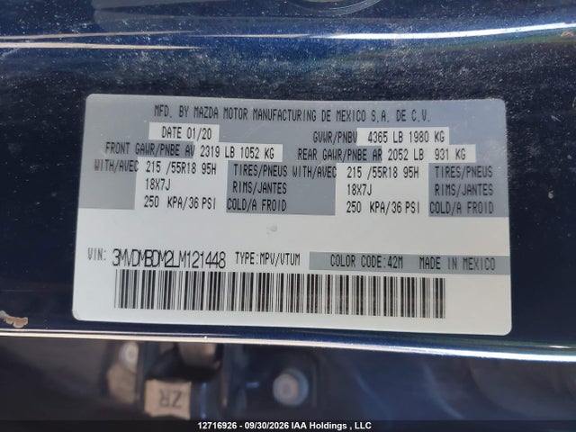 Продаж на аукціоні авто 2020 Mazda Cx-30 Gt, vin: 3MVDMBDM2LM121448, номер лоту: 12716926