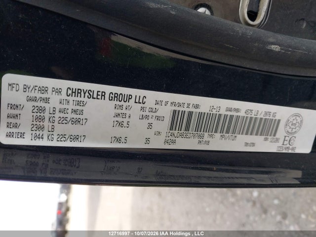 Продажа на аукционе авто 2014 Jeep Compass Sport/north, vin: 1C4NJDAB3ED707068, номер лота: 12716997