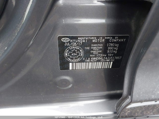 Hyundai ELANTRA GL 2018 KMHD84LF4JU517857 Image 19