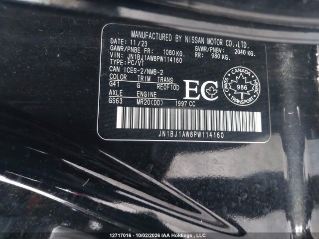 Продаж на аукціоні авто 2023 Nissan Qashqai S, vin: JN1BJ1AW8PW114160, номер лоту: 12717016