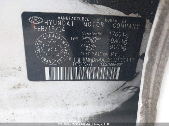 KMHDH4AH2EU133442 Hyundai Elantra Limited