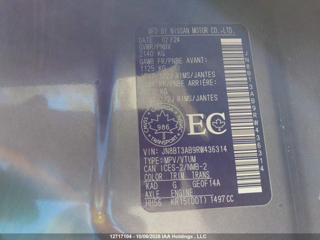 Nissan ROGUE S 2024 JN8BT3AB9RW436314 Image 9