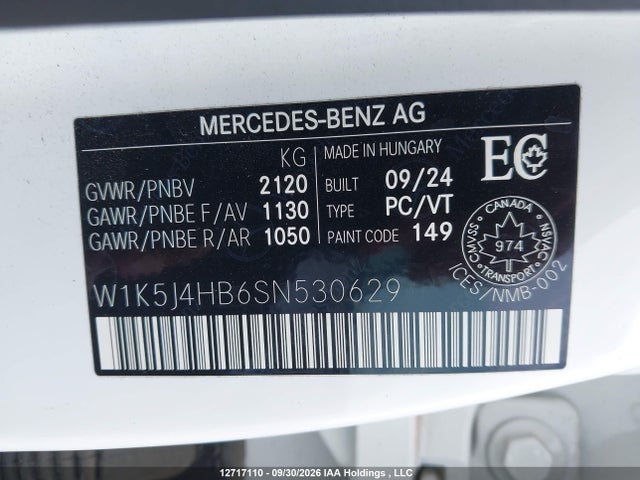 W1K5J4HB6SN530629 Mercedes-Benz CLA 250 4MATIC
