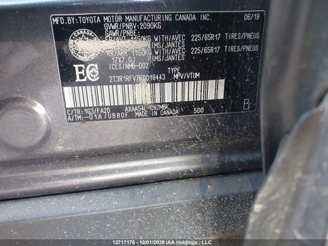2T3R1RFV7KC018443 Toyota Rav4 Xle/xle Premium