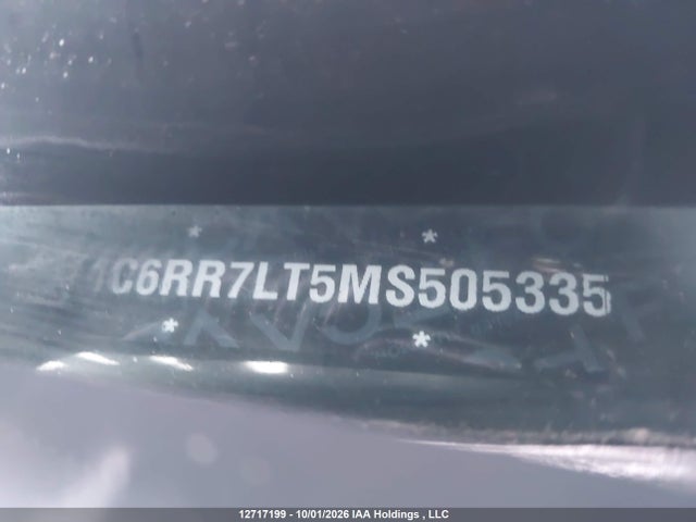 Aukcja sprzedaży 2021 Ram 1500 Classic Slt, vin: 1C6RR7LT5MS505335, numer aukcji: 12717199