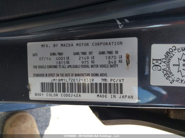Mazda 3 TOURING 2014 JM1BM1L72E1218339 Image 18
