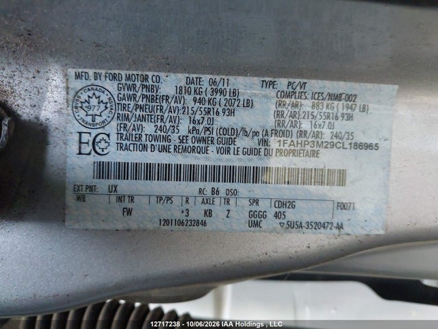 Продаж на аукціоні авто 2012 Ford Focus Sel, vin: 1FAHP3M29CL186965, номер лоту: 12717238