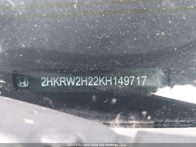 2019 Honda Cr-v Lx მანქანა იყიდება აუქციონზე, vin: 2HKRW2H22KH149717, აუქციონის ნომერი: 12717273