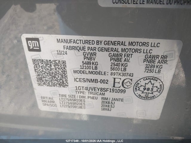 GMC SIERRA 3500HD 2025 1GT4UVEY8SF191099 Image 9
