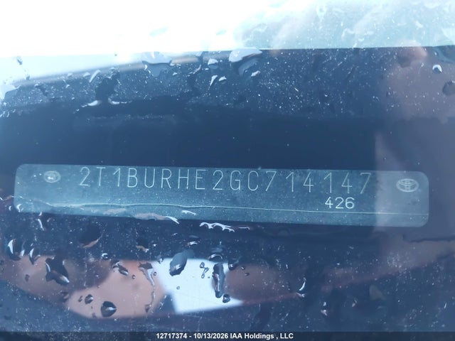 Продаж на аукціоні авто 2016 Toyota Corolla L/le/le Pls/prm/s/s Pls, vin: 2T1BURHE2GC714147, номер лоту: 12717374