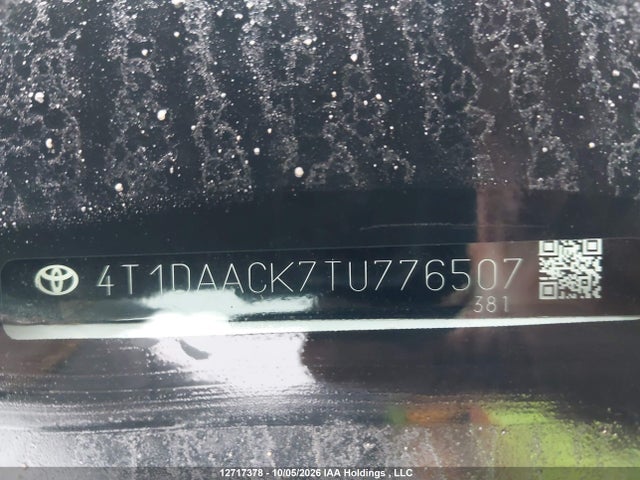 Aukcja sprzedaży 2026 Toyota Camry Xse/night Shade/le/xle/se, vin: 4T1DAACK7TU776507, numer aukcji: 12717378