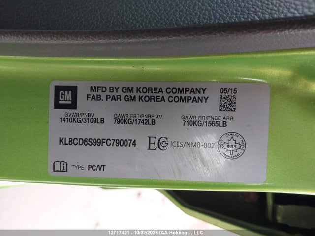 Chevrolet Spark 2016 KL8CD6S99FC790074 Image 9
