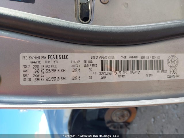Dodge Journey Sxt 2015 3C4PDCCG3FT754177 Image 9