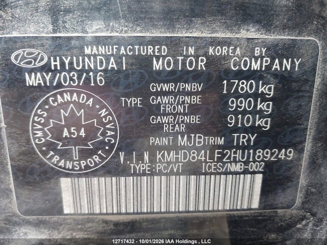 Продажа на аукционе авто 2017 Hyundai Elantra Gl, vin: KMHD84LF2HU189249, номер лота: 12717432