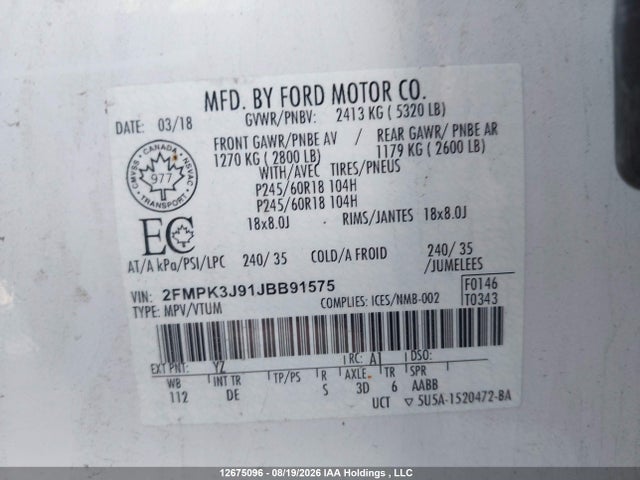 Ford EDGE SEL 2018 2FMPK3J91JBB91575 Image 17