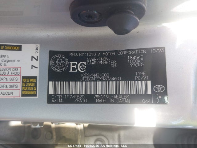Toyota Corolla Hybrid Le 2024 JTDBCMFEXR3034601 Image 9