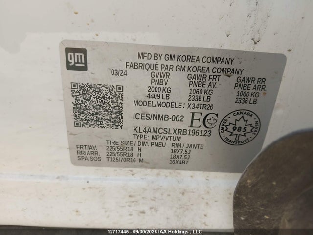 Aukcja sprzedaży 2024 Buick Encore Gx Preferred Awd, vin: KL4AMCSLXRB196123, numer aukcji: 12717445