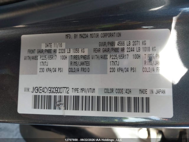 JM3KE4CY9G0900772 Mazda Cx-5 Gs