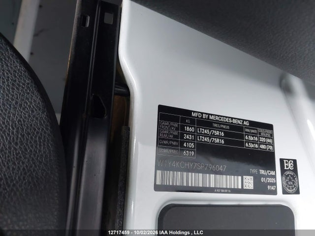 Aukcja sprzedaży 2025 Mercedes-benz Sprinter 2500, vin: W1Y4KCHY7SP796047, numer aukcji: 12717459