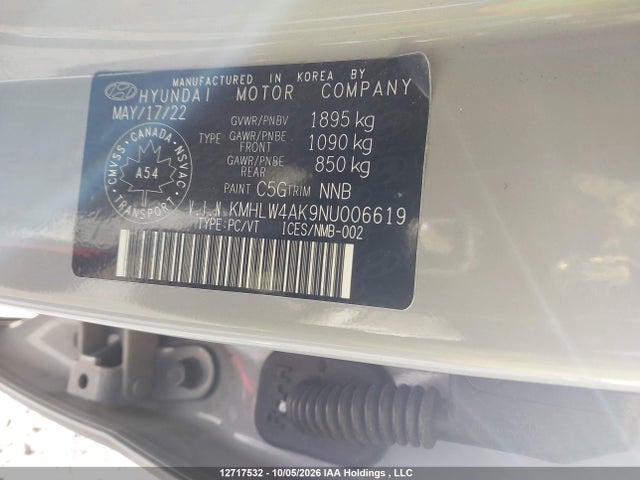 Aukcja sprzedaży 2022 Hyundai Elantra N Dct, vin: KMHLW4AK9NU006619, numer aukcji: 12717532