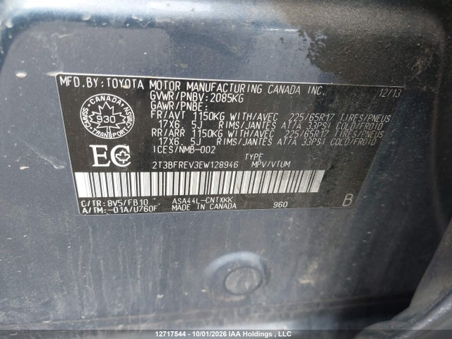 Toyota RAV4 LE 2014 2T3BFREV3EW128946 Image 9