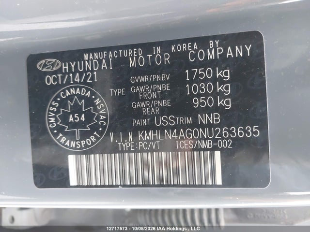 Hyundai Elantra 2022 KMHLN4AG0NU263635 Image 18