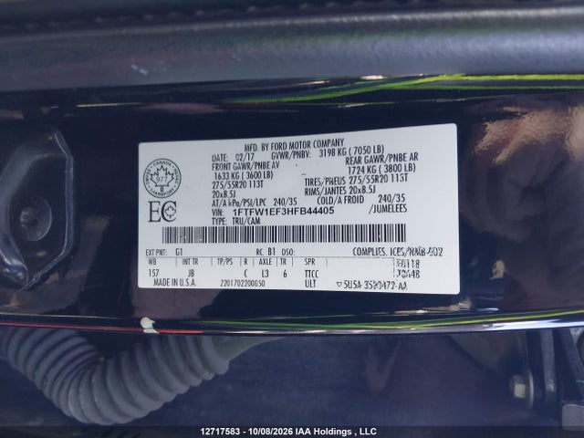Продаж на аукціоні авто 2017 Ford F150 Supercrew, vin: 1FTFW1EF3HFB44405, номер лоту: 12717583